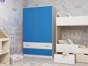 Шкаф двухстворчатый белый-голубой в Карпинске - karpinsk.magazinmebel.ru | фото