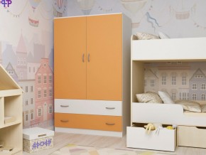 Шкаф двухстворчатый белый-оранж в Карпинске - karpinsk.magazinmebel.ru | фото