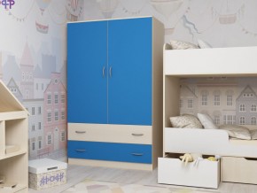 Шкаф двухстворчатый дуб молочный-голубой в Карпинске - karpinsk.magazinmebel.ru | фото