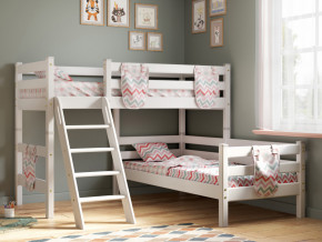 Угловая кровать Соня Вариант 8 с наклонной лестницей белая в Карпинске - karpinsk.magazinmebel.ru | фото